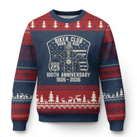Vintage Biker Club Born To Ride Ugly Christmas Sweater 100th Anniversary Mother Road
