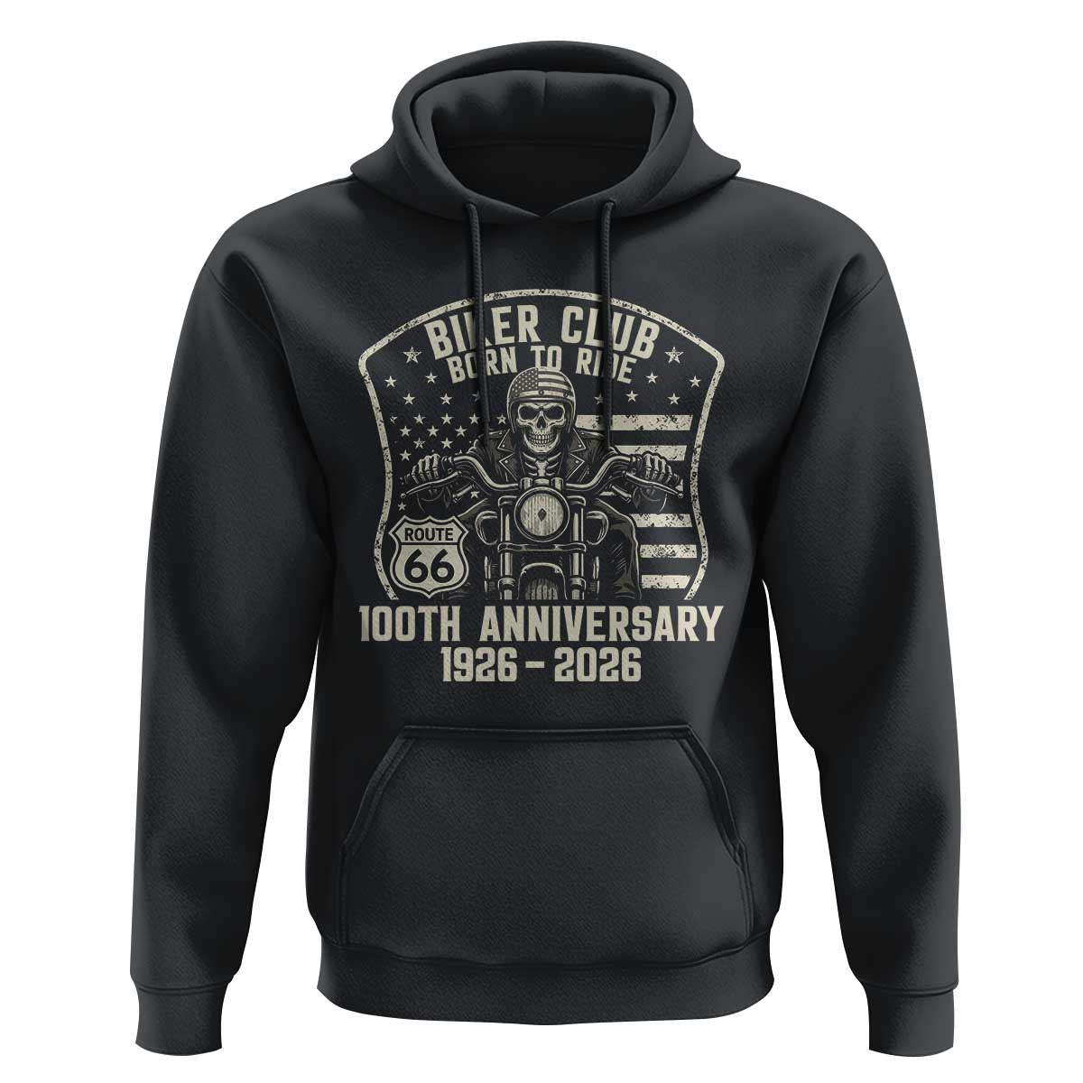 Vintage Biker Club Born To Ride Hoodie 100th Anniversary Mother Road