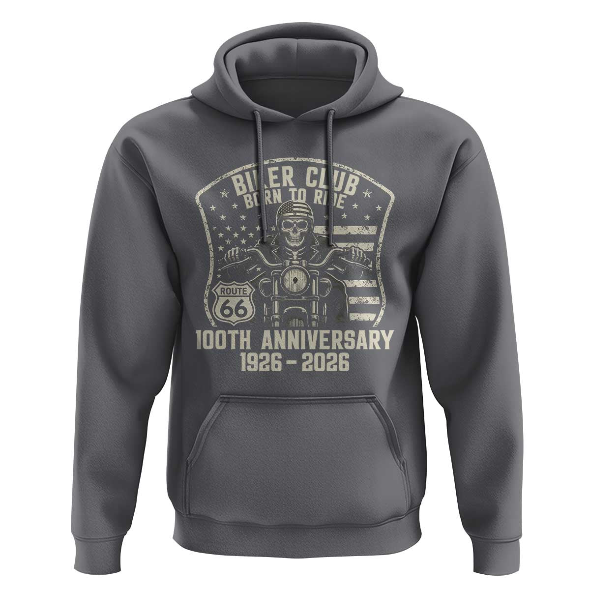 Vintage Biker Club Born To Ride Hoodie 100th Anniversary Mother Road