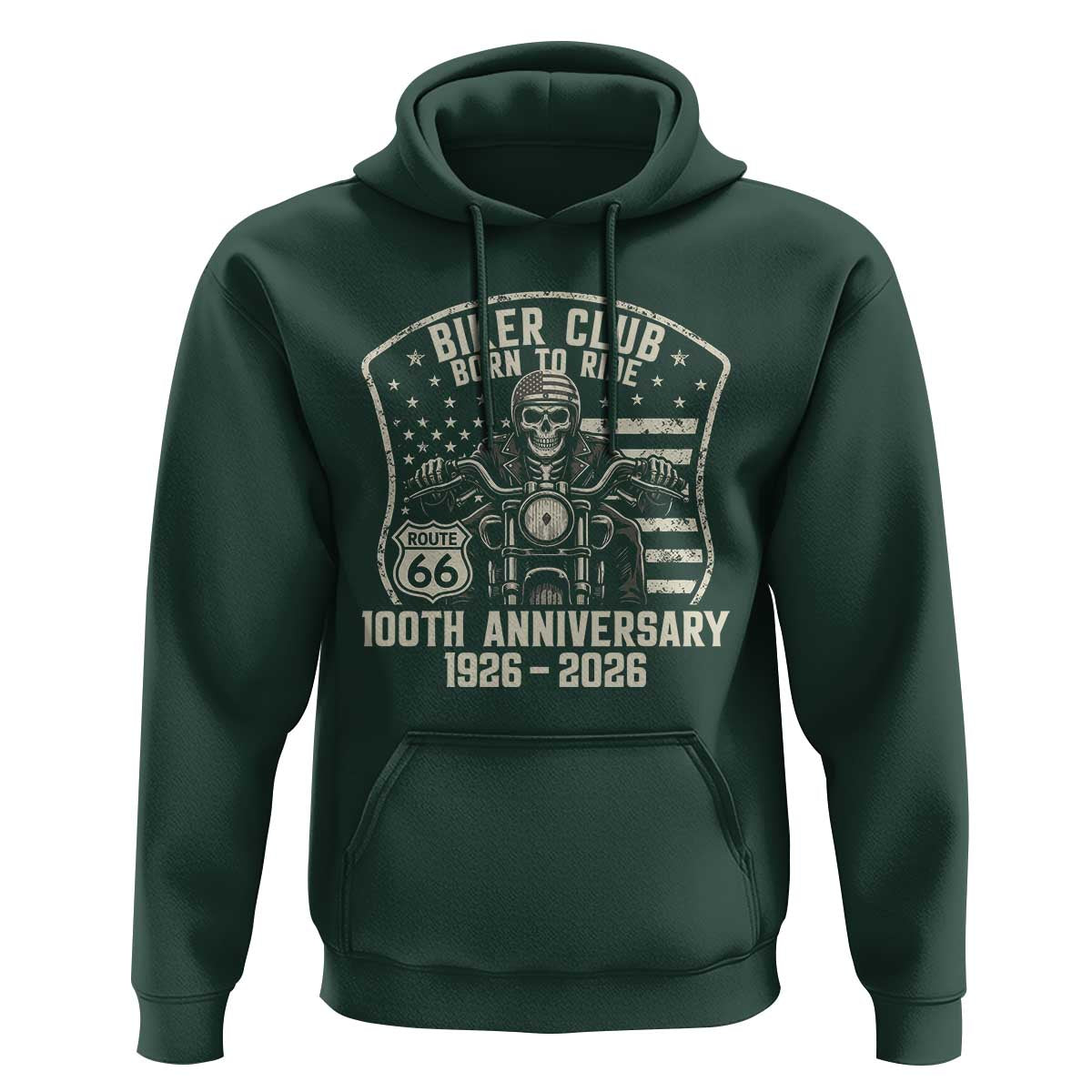 Vintage Biker Club Born To Ride Hoodie 100th Anniversary Mother Road