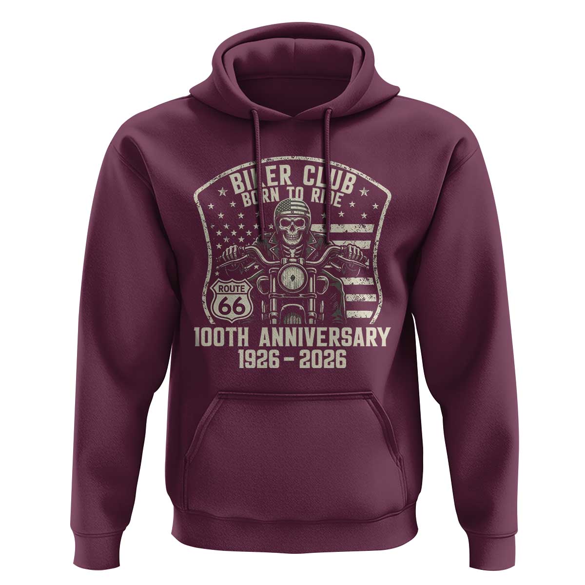 Vintage Biker Club Born To Ride Hoodie 100th Anniversary Mother Road