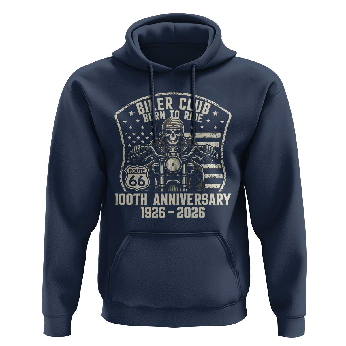 Vintage Biker Club Born To Ride Hoodie 100th Anniversary Mother Road