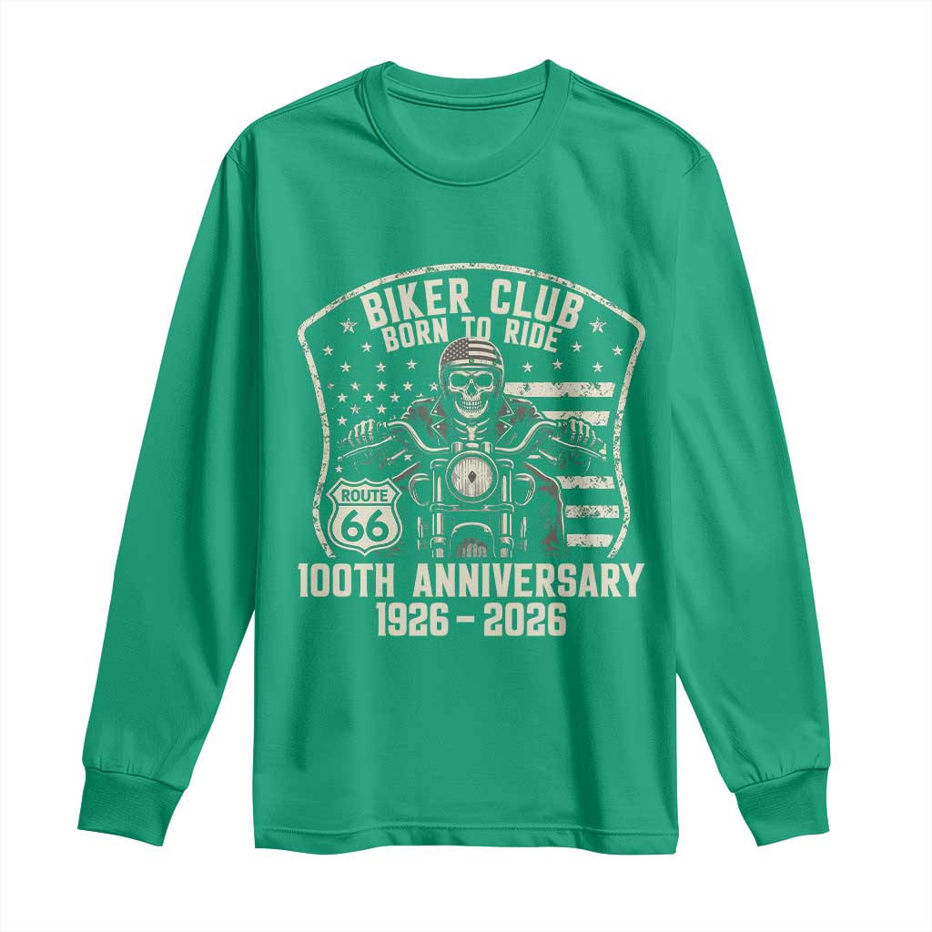 Vintage Biker Club Born To Ride Long Sleeve Shirt 100th Anniversary Mother Road