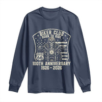Vintage Biker Club Born To Ride Long Sleeve Shirt 100th Anniversary Mother Road