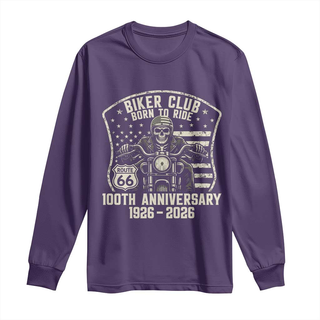 Vintage Biker Club Born To Ride Long Sleeve Shirt 100th Anniversary Mother Road
