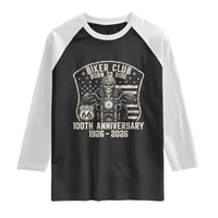 Vintage Biker Club Born To Ride Raglan Shirt 100th Anniversary Mother Road