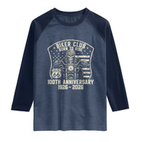 Vintage Biker Club Born To Ride Raglan Shirt 100th Anniversary Mother Road