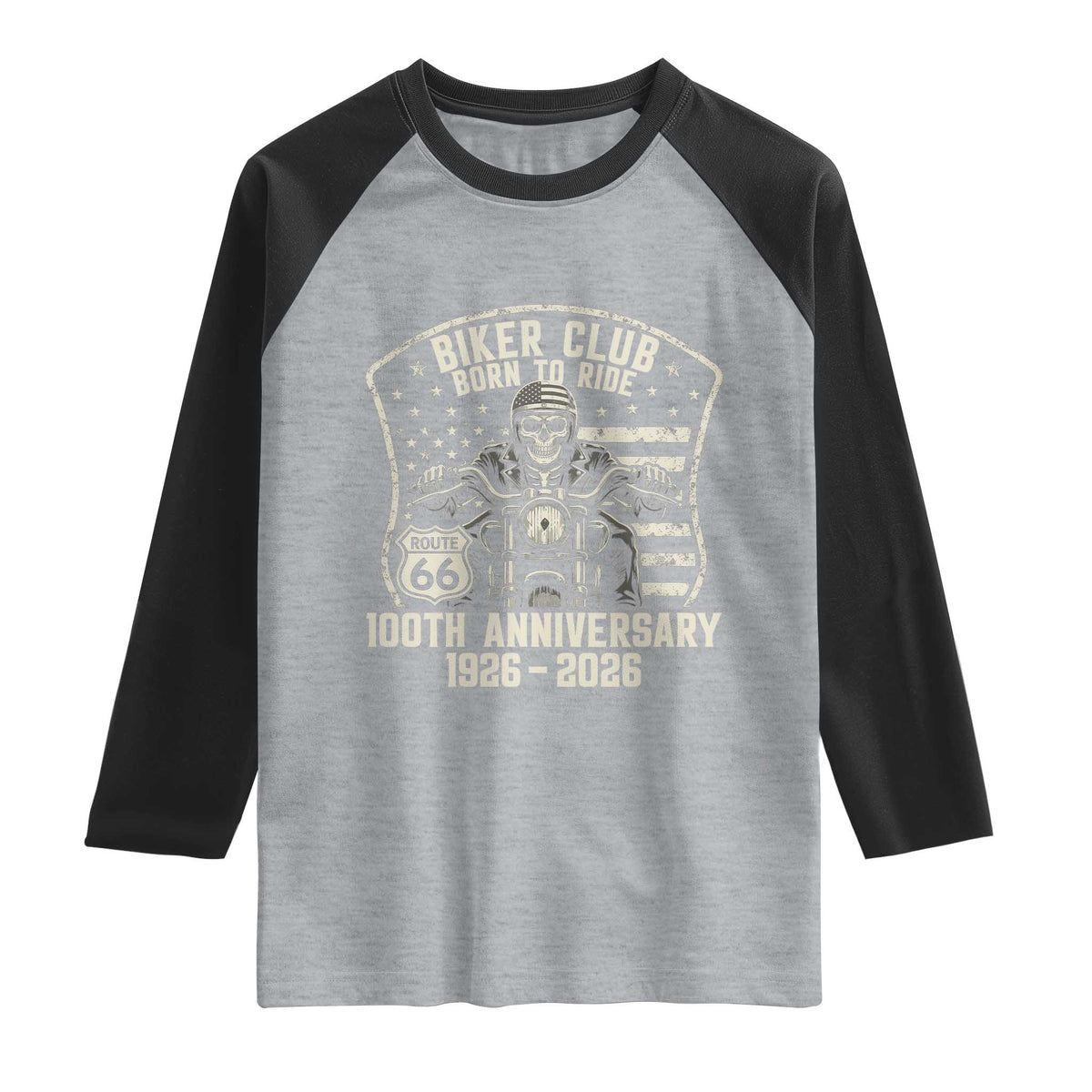 Vintage Biker Club Born To Ride Raglan Shirt 100th Anniversary Mother Road