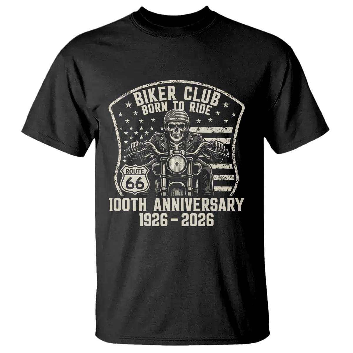 Vintage Biker Club Born To Ride T Shirt 100th Anniversary Mother Road