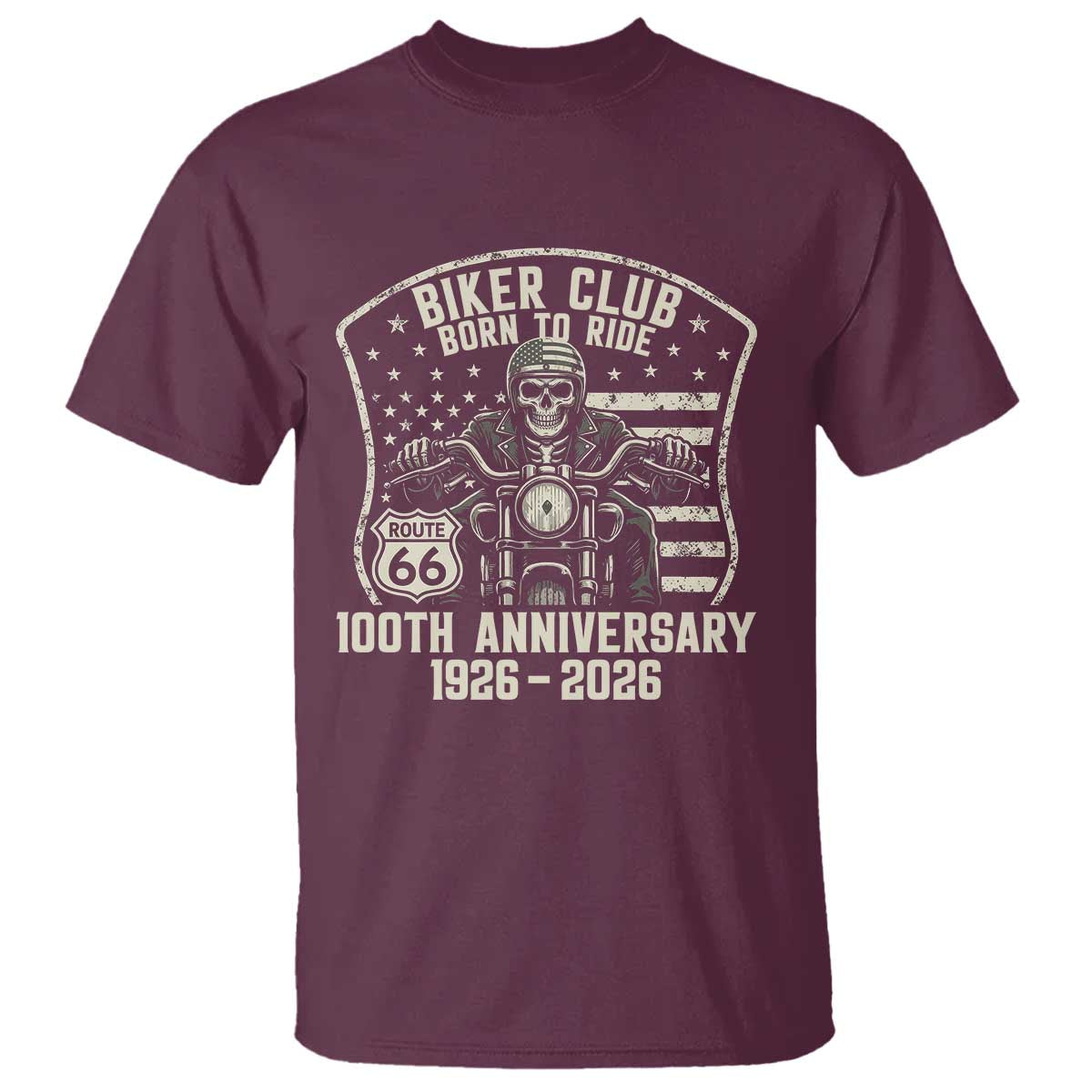 Vintage Biker Club Born To Ride T Shirt 100th Anniversary Mother Road