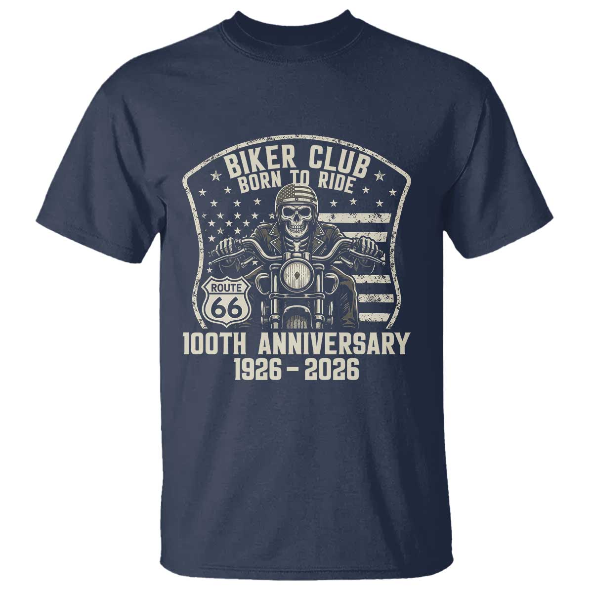 Vintage Biker Club Born To Ride T Shirt 100th Anniversary Mother Road