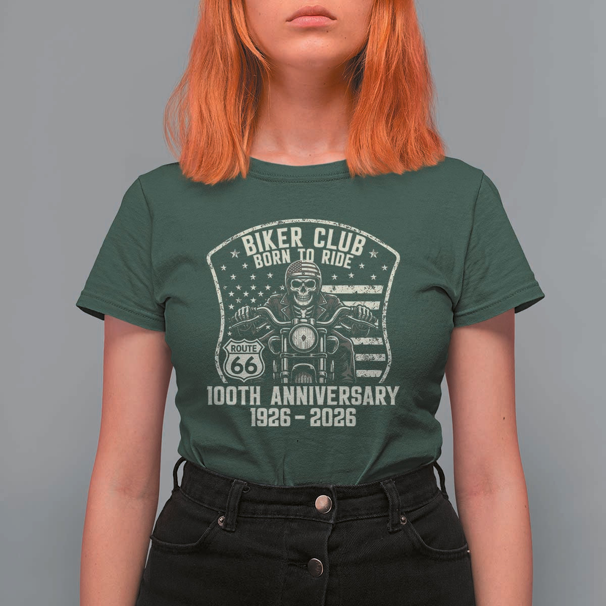 Vintage Biker Club Born To Ride T Shirt For Women 100th Anniversary Mother Road