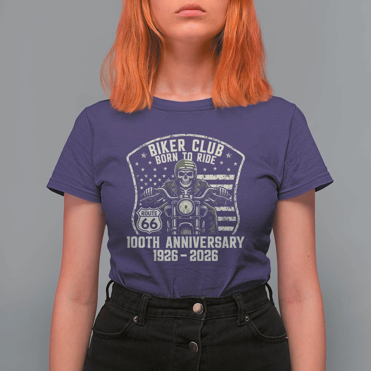 Vintage Biker Club Born To Ride T Shirt For Women 100th Anniversary Mother Road