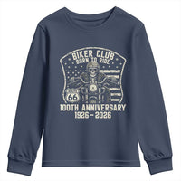 Vintage Biker Club Born To Ride Youth Sweatshirt 100th Anniversary Mother Road