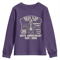 Vintage Biker Club Born To Ride Youth Sweatshirt 100th Anniversary Mother Road