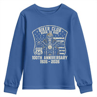 Vintage Biker Club Born To Ride Youth Sweatshirt 100th Anniversary Mother Road