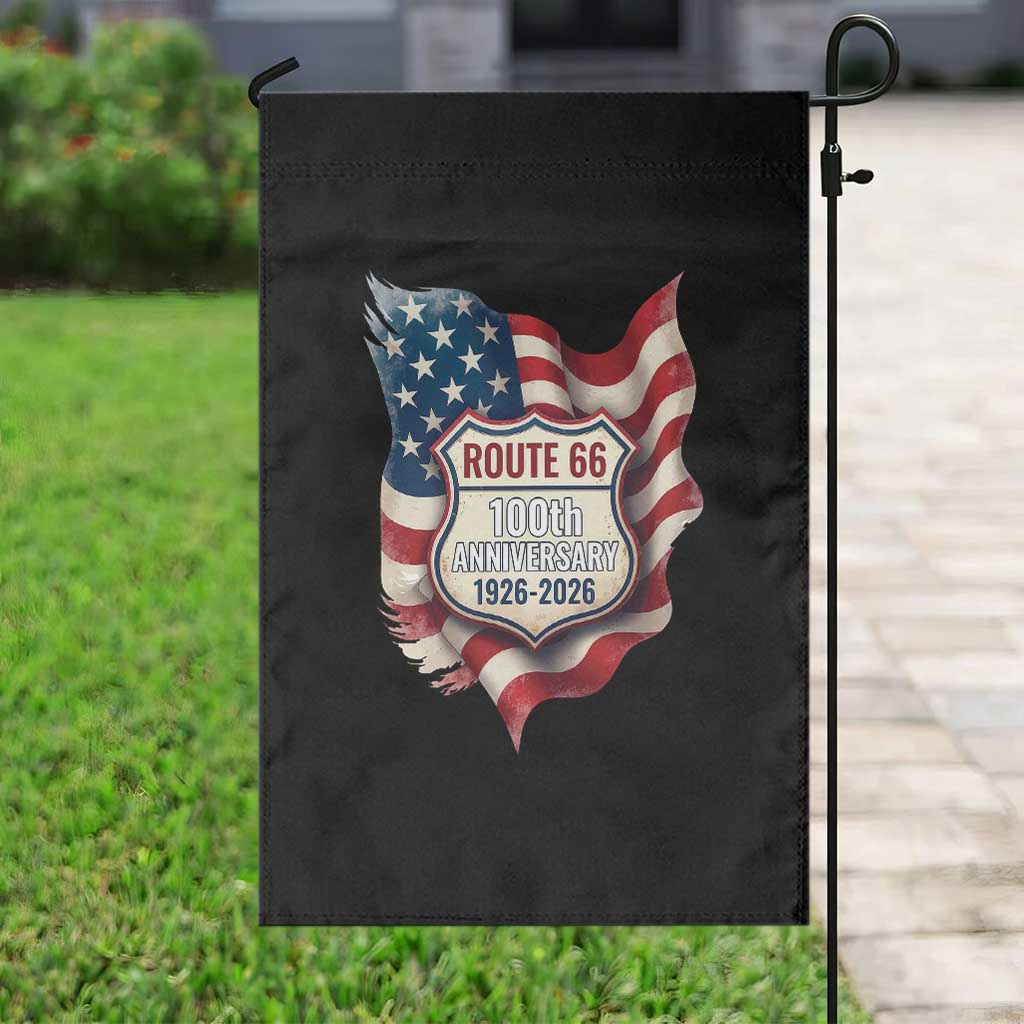 Route Highway 66 Centennial Garden Flag Vintage American Flag Patriotic Gift