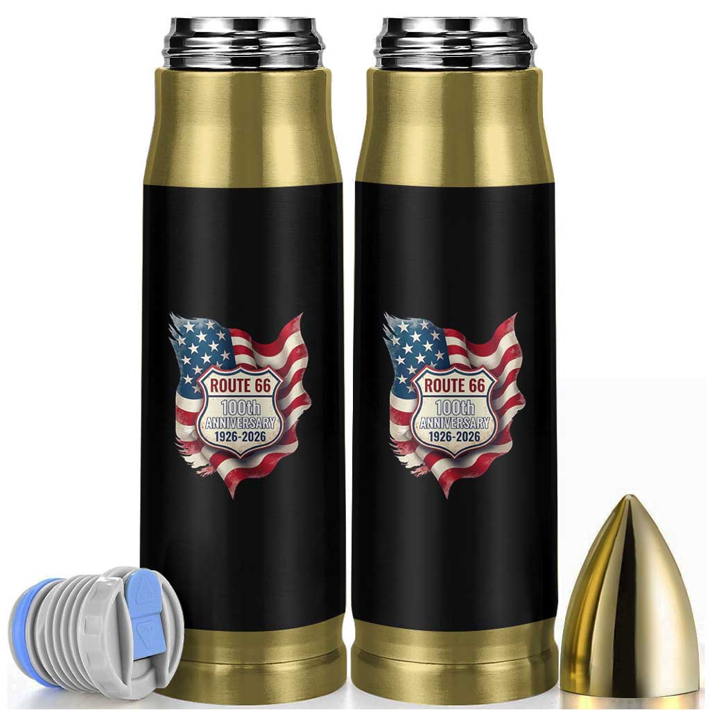 Route Highway 66 Centennial Bullet Tumbler Vintage American Flag Patriotic Gift