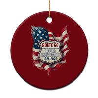 Route Highway 66 Centennial Ceramic Ornament Vintage American Flag Patriotic Gift