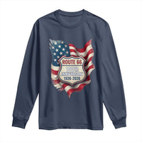 Route Highway 66 Centennial Long Sleeve Shirt Vintage American Flag Patriotic Gift