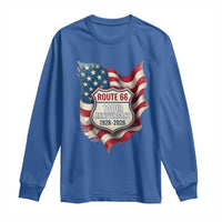 Route Highway 66 Centennial Long Sleeve Shirt Vintage American Flag Patriotic Gift