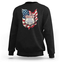 Route Highway 66 Centennial Sweatshirt Vintage American Flag Patriotic Gift