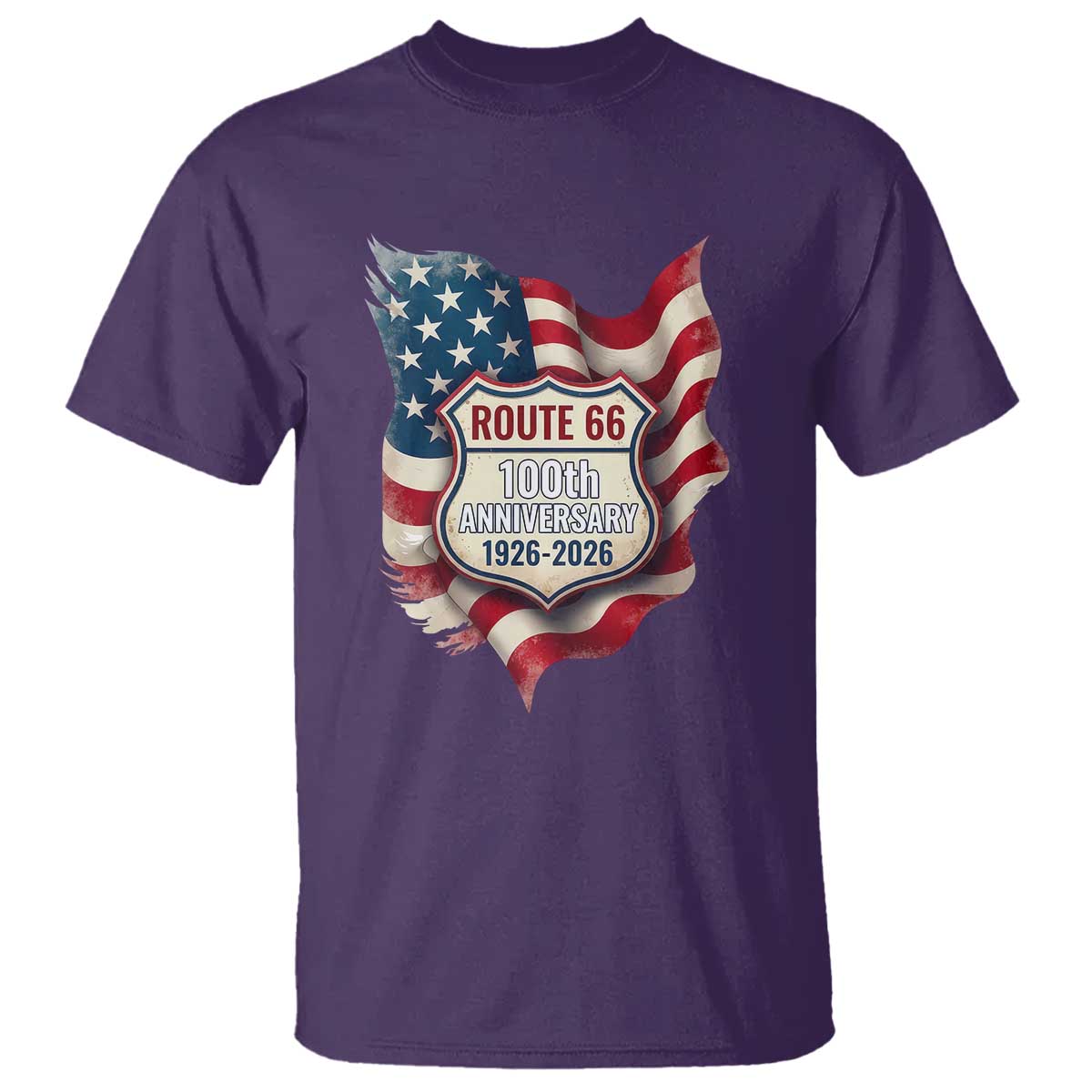 Route Highway 66 Centennial T Shirt Vintage American Flag Patriotic Gift