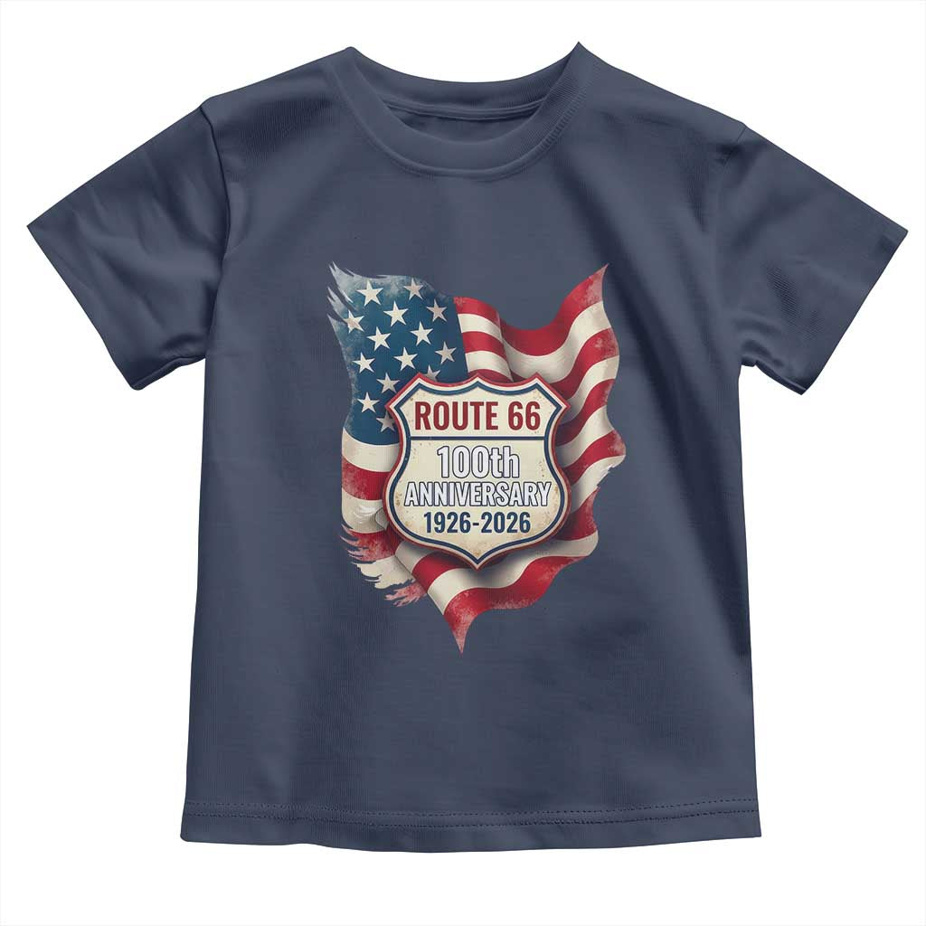 Route Highway 66 Centennial Toddler T Shirt Vintage American Flag Patriotic Gift