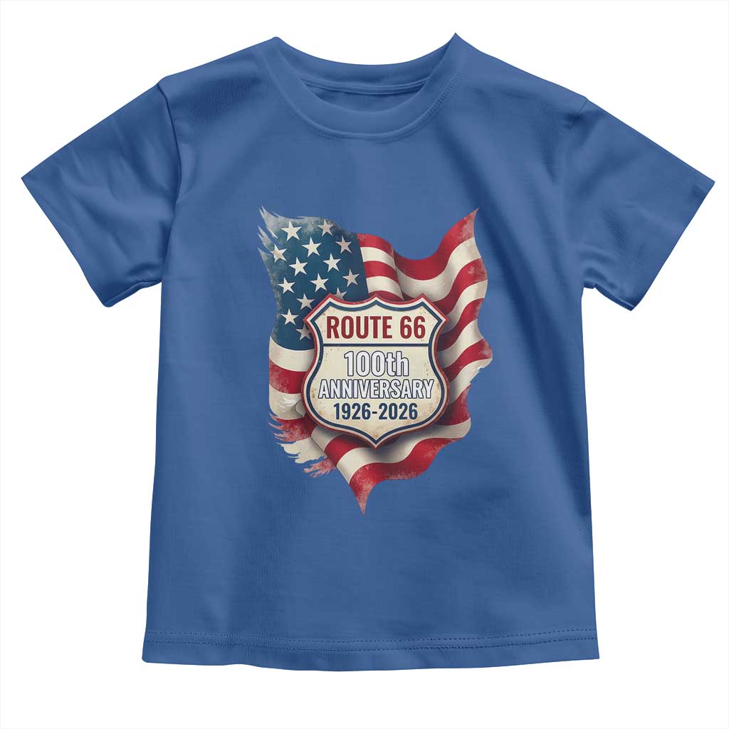 Route Highway 66 Centennial Toddler T Shirt Vintage American Flag Patriotic Gift