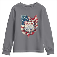 Route Highway 66 Centennial Youth Sweatshirt Vintage American Flag Patriotic Gift