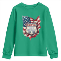 Route Highway 66 Centennial Youth Sweatshirt Vintage American Flag Patriotic Gift