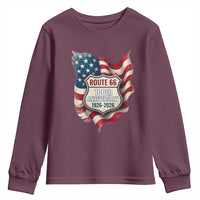 Route Highway 66 Centennial Youth Sweatshirt Vintage American Flag Patriotic Gift