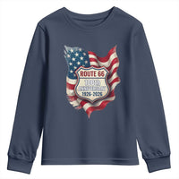 Route Highway 66 Centennial Youth Sweatshirt Vintage American Flag Patriotic Gift