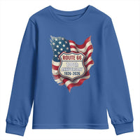 Route Highway 66 Centennial Youth Sweatshirt Vintage American Flag Patriotic Gift