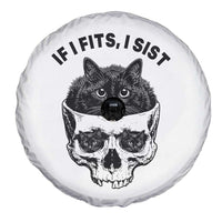 If I Fits I Sits Black Cat Skull Spare Tire Cover Gothic Dark Humor Gift
