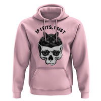 If I Fits I Sits Black Cat Skull Hoodie Gothic Dark Humor Gift