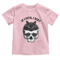 If I Fits I Sits Black Cat Skull Toddler T Shirt Gothic Dark Humor Gift
