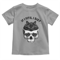 If I Fits I Sits Black Cat Skull Toddler T Shirt Gothic Dark Humor Gift