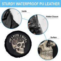 Funny Gothic Black Cat Skull Spare Tire Cover If I Fits I Sits