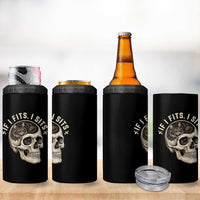 Funny Gothic Black Cat Skull 4 in 1 Can Cooler Tumbler If I Fits I Sits