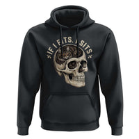 Funny Gothic Black Cat Skull Hoodie If I Fits I Sits