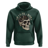 Funny Gothic Black Cat Skull Hoodie If I Fits I Sits