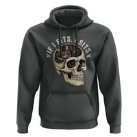 Funny Gothic Black Cat Skull Hoodie If I Fits I Sits