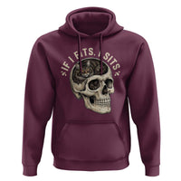 Funny Gothic Black Cat Skull Hoodie If I Fits I Sits