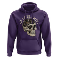 Funny Gothic Black Cat Skull Hoodie If I Fits I Sits