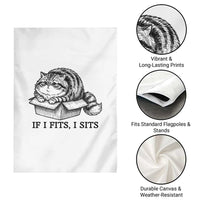 If I Fits I Sits Garden Flag Chubby Kitty Funny Cat Lover Gift