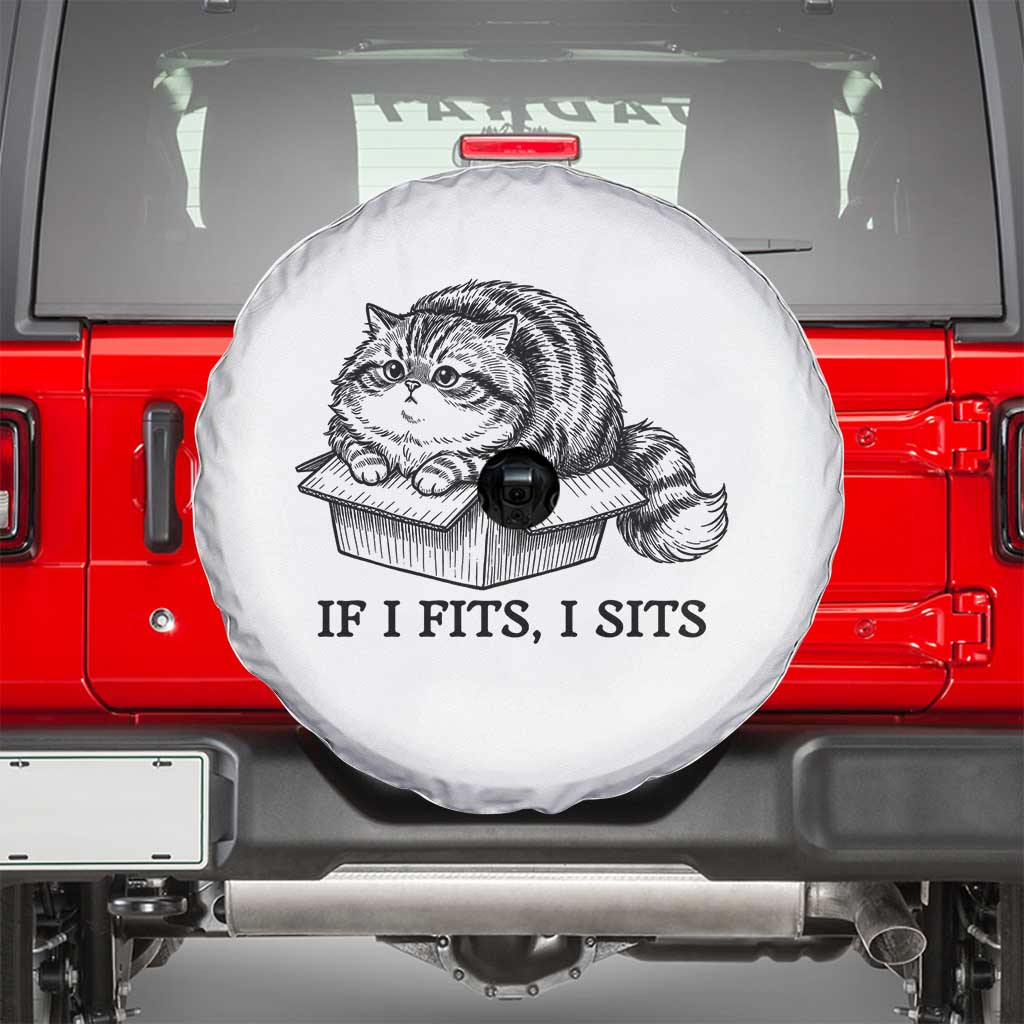 If I Fits I Sits Spare Tire Cover Chubby Kitty Funny Cat Lover Gift