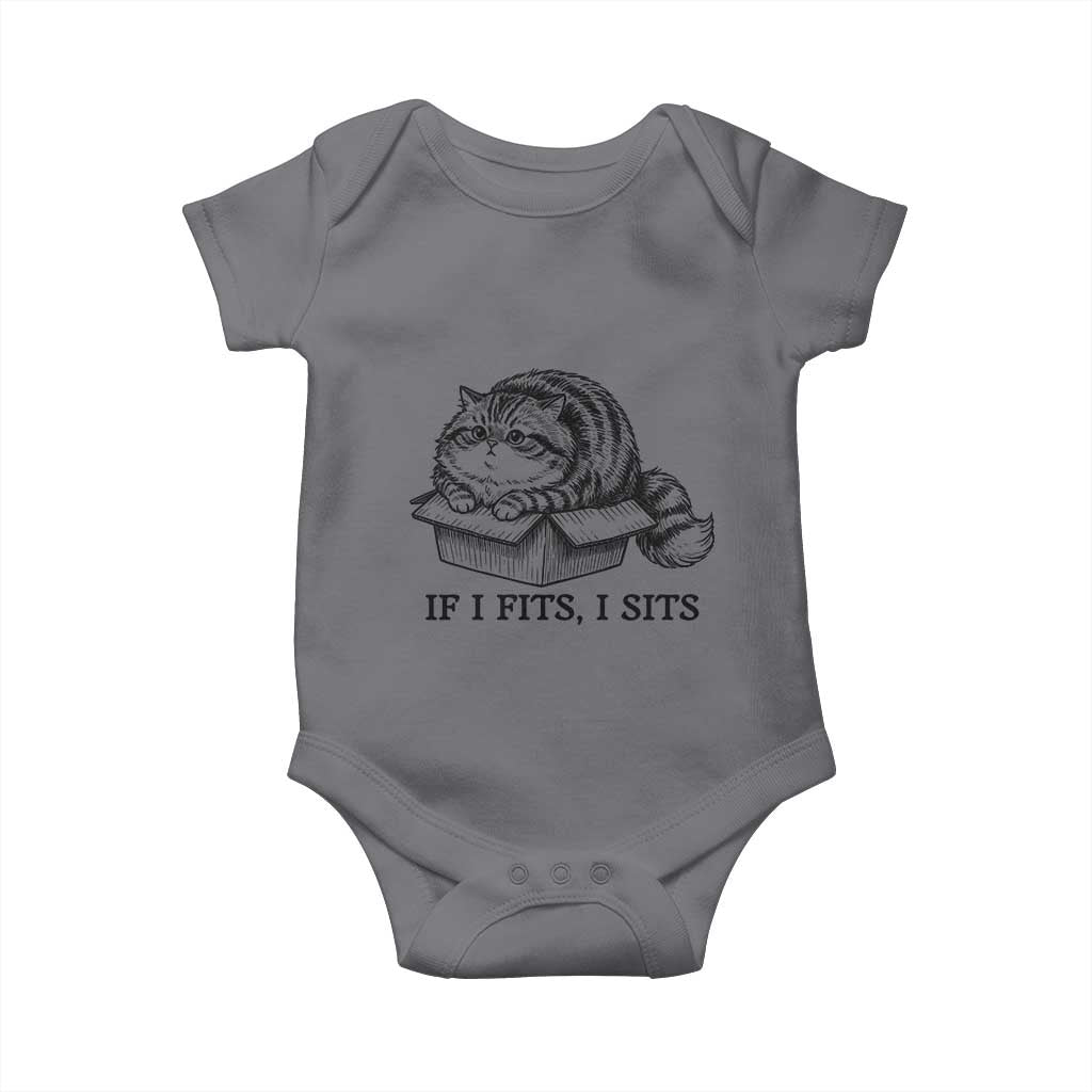 If I Fits I Sits Baby Onesie Chubby Kitty Funny Cat Lover Gift