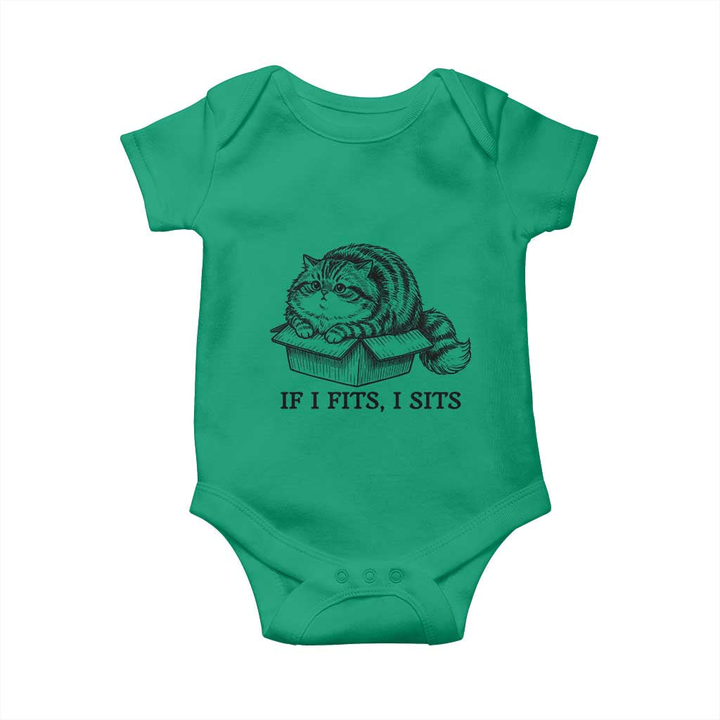 If I Fits I Sits Baby Onesie Chubby Kitty Funny Cat Lover Gift