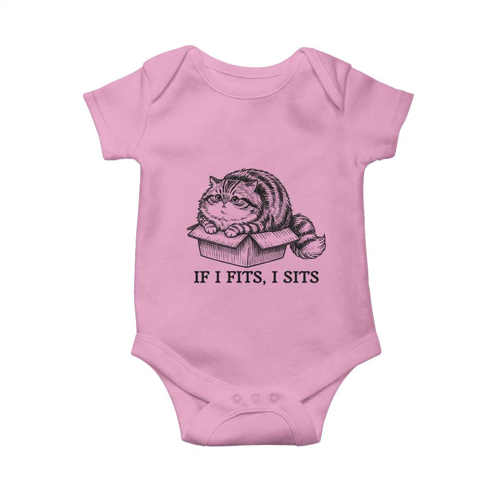If I Fits I Sits Baby Onesie Chubby Kitty Funny Cat Lover Gift